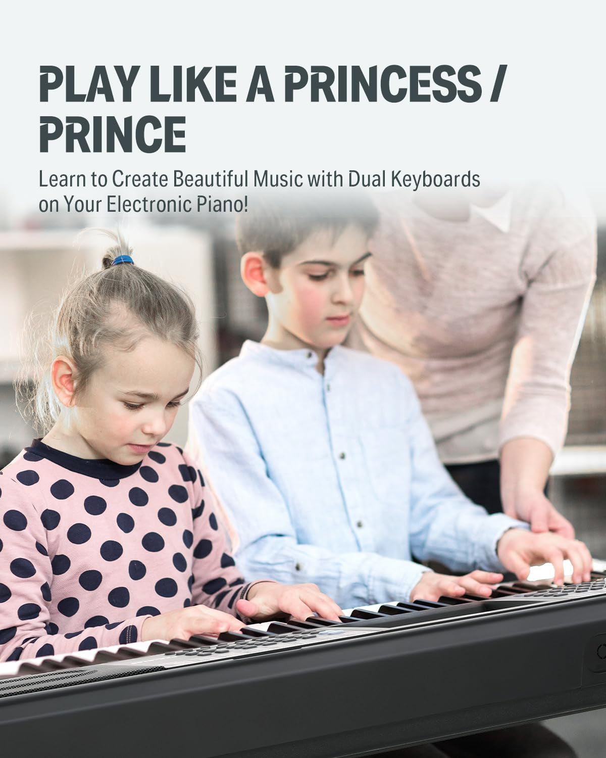 61 Key Keyboard Piano, Electric Piano Keyboard Kit with 249 Voices, 249 Rhythms - Includes Piano Stand, Stool, Microphone, Gift for Beginners, Black (DEK-610S)