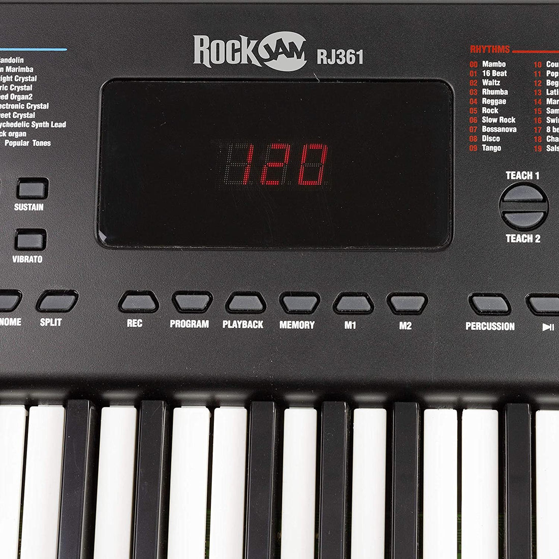 Compact 61 Key Keyboard with Sheet Music Stand, Power Supply, Piano Note Stickers & Simply Piano Lessons