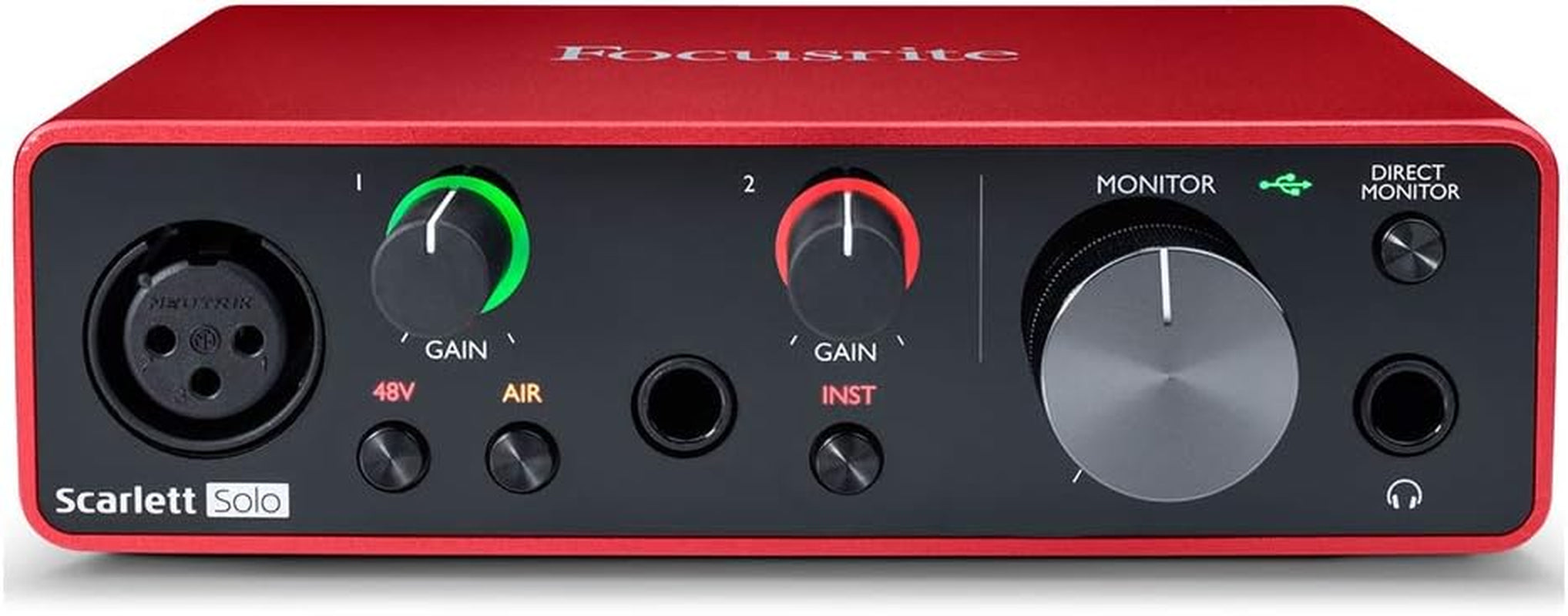 Scarlett Solo 3Rd Gen USB Audio Interface for Guitarists, Vocalists, Podcasters or Producers to Record and Playback Studio Quality Sound