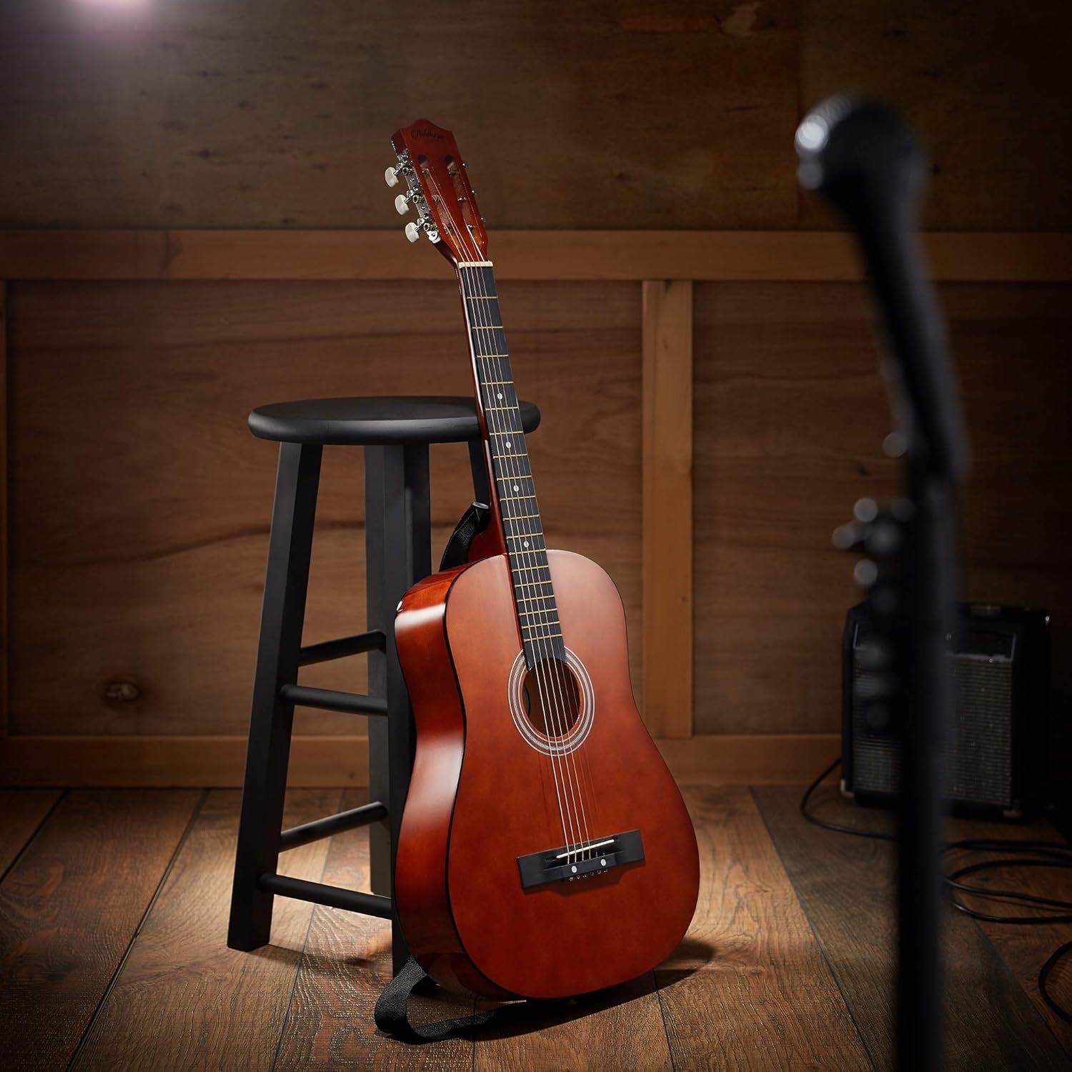 38-Inch Beginner Acoustic Guitar Package (Brown), Basic Starter Kit W/Gig Bag, Strings, Strap, Tuner, Pitch Pipe, Picks